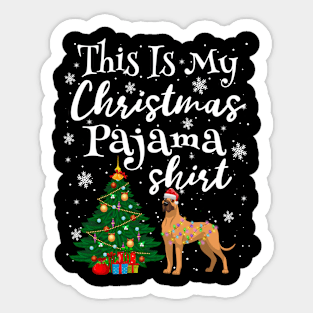 This is my Christmas Pajama Shirt Great Dane Lover Dog Sticker